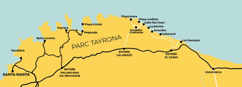 Mapa del Parque Tayrona